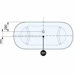 Viadurini Bathroom Freistehende Badewannen-Badewanne Freestanding, im Design, Füße im Chrom Finish - Free