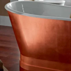 Viadurini Bathroom Freistehende Badewannen-Badewanne Freestanding mit Kupferfolie bezogen Bass