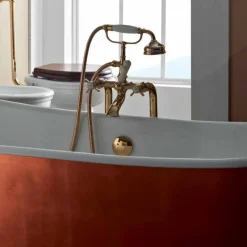 Viadurini Bathroom Freistehende Badewannen-Badewanne Freestanding mit Kupferfolie bezogen Bass