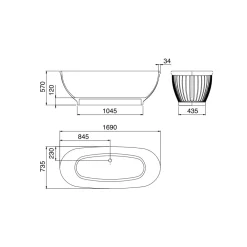 Viadurini Bathroom Freistehende Badewannen-Badewanne mit fester Oberfläche und mattweißer Außenseite, hergestellt in Italien – Ross