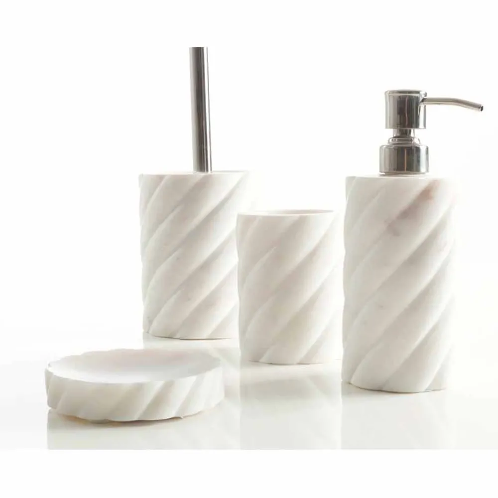 Viadurini Badzubehör-Badezimmeraccessoires-Designset aus Calacatta-Marmor Monza