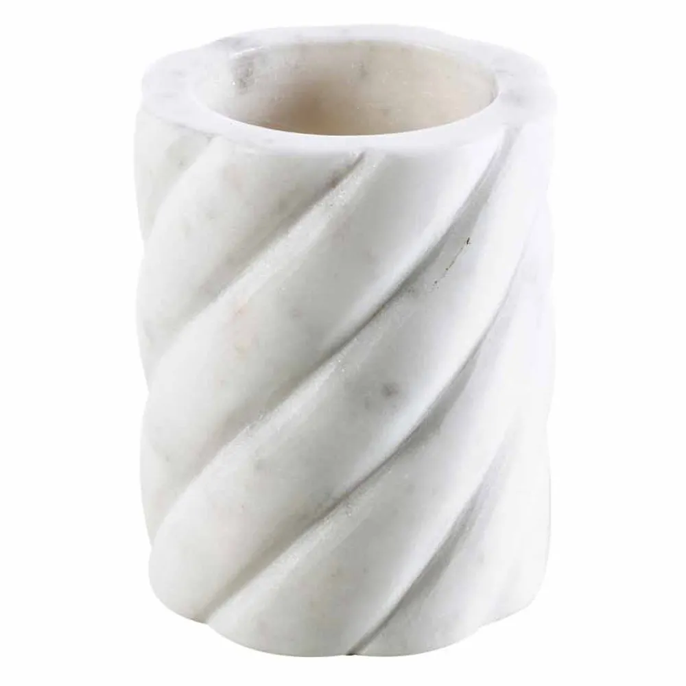 Viadurini Badzubehör-Badezimmeraccessoires-Designset aus Calacatta-Marmor Monza