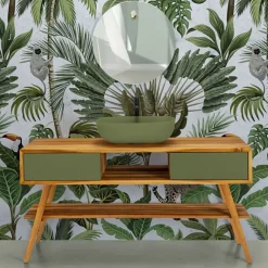 Viadurini Bathroom Badmöbel Stehend-Badezimmer-Komposition inklusive Accessoires und Unterschrank aus Teak - Georges