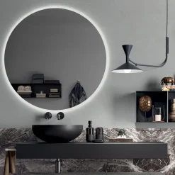 Viadurini Bathroom Badmöbel Hängend-Badezimmerkomposition komplett mit Spiegel, Waschbecken, Sockel und Platte, hergestellt in Italien – Palom