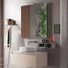 Viadurini Bathroom Badmöbel Hängend-Badezimmerkomposition komplett mit Waschbecken, Spiegel und Sockel, hergestellt in Italien – Dream