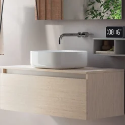 Viadurini Bathroom Badmöbel Hängend-Badezimmerkomposition komplett mit Waschbecken, Spiegel und Sockel, hergestellt in Italien – Dream