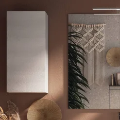 Viadurini Bathroom Badmöbel Hängend-Badezimmerkomposition komplett mit Waschbecken, kratzfestem Sockel und Spiegel, hergestellt in Italien – Dream