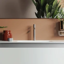 Viadurini Bathroom Badmöbel Hängend-Badezimmerkomposition mit Hängesockel, Spiegel und Waschbecken Made in Italy – Dream