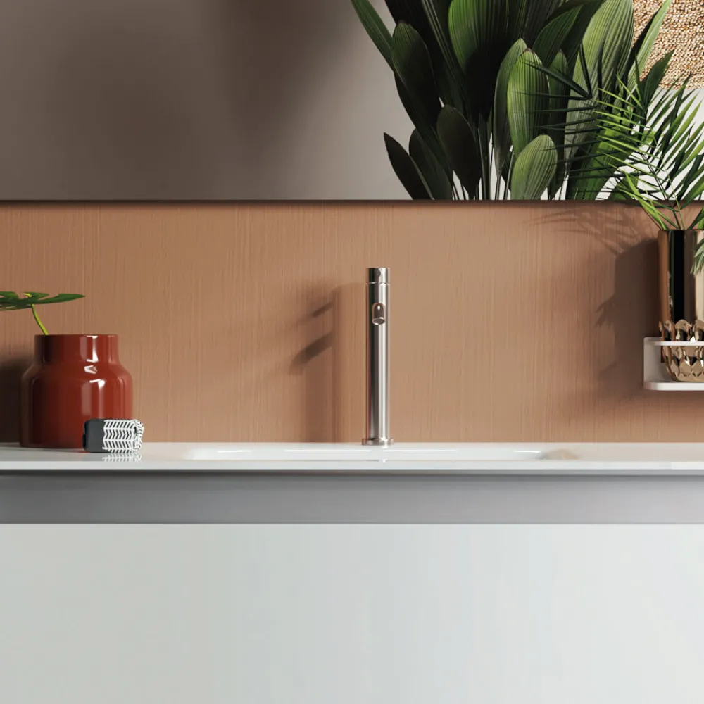 Viadurini Bathroom Badmöbel Hängend-Badezimmerkomposition mit Hängesockel, Spiegel und Waschbecken Made in Italy – Dream