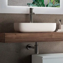 Viadurini Bathroom Badmöbel Hängend-Badezimmerkomposition mit Spiegel und Keramikwaschbecken, hergestellt in Italien – Palom