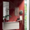 Viadurini Bathroom Badmöbel Hängend-Badezimmerkomposition mit um 180° drehbarem Spiegel, Sockel und Waschbecken Made in Italy – Kilos