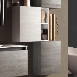 Viadurini Bathroom Badmöbel Hängend-Badezimmerkomposition mit Waschbecken aus Kunstharz, hergestellt in Italien mit kratzfester Basis – Dream