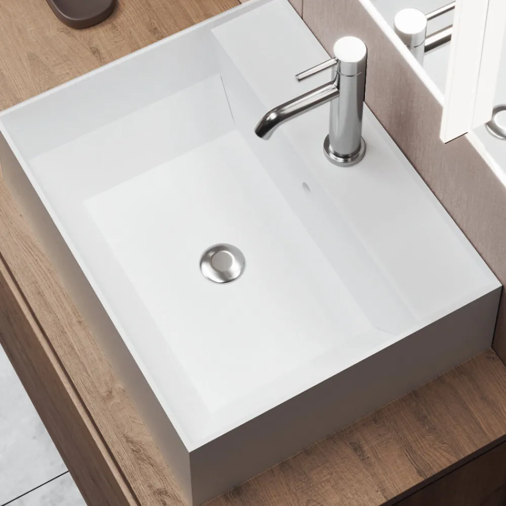 Viadurini Bathroom Badmöbel Hängend-Badezimmerkomposition mit Spiegel mit integrierter Lampe, Waschbecken und Sockel – Dream