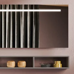 Viadurini Bathroom Badmöbel Hängend-Badezimmerkomposition mit Spiegel und Lampe, kratzfester Sockel, hergestellt in Italien – Dream