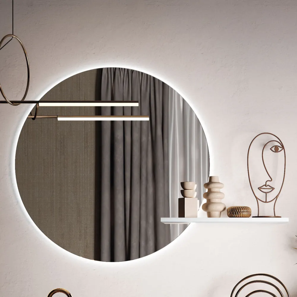 Viadurini Bathroom Badmöbel Hängend-Badezimmerkomposition mit Waschbecken, Hängesockel und Spiegel Made in Italy – Dream