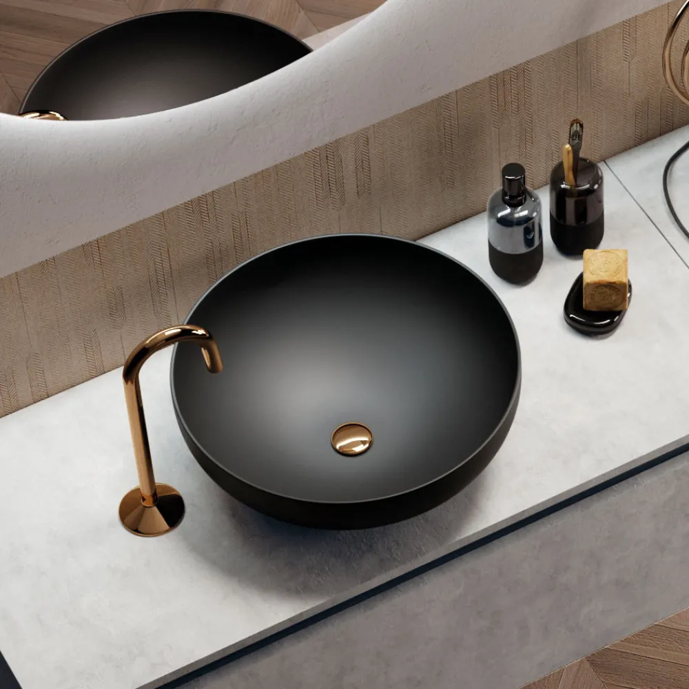 Viadurini Bathroom Badmöbel Hängend-Badezimmerkomposition mit Waschbecken, Hängesockel und Spiegel Made in Italy – Dream