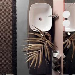 Viadurini Bathroom Badmöbel Hängend-Badezimmerkomposition mit Keramikwaschbecken und Spiegel Made in Italy – Dream