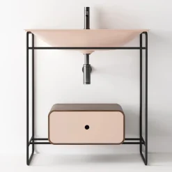 Viadurini Bathroom Badmöbel Stehend-Badezimmer-Komposition Waschbecken aus Keramik und Spiegel Made in Italy - Chantal