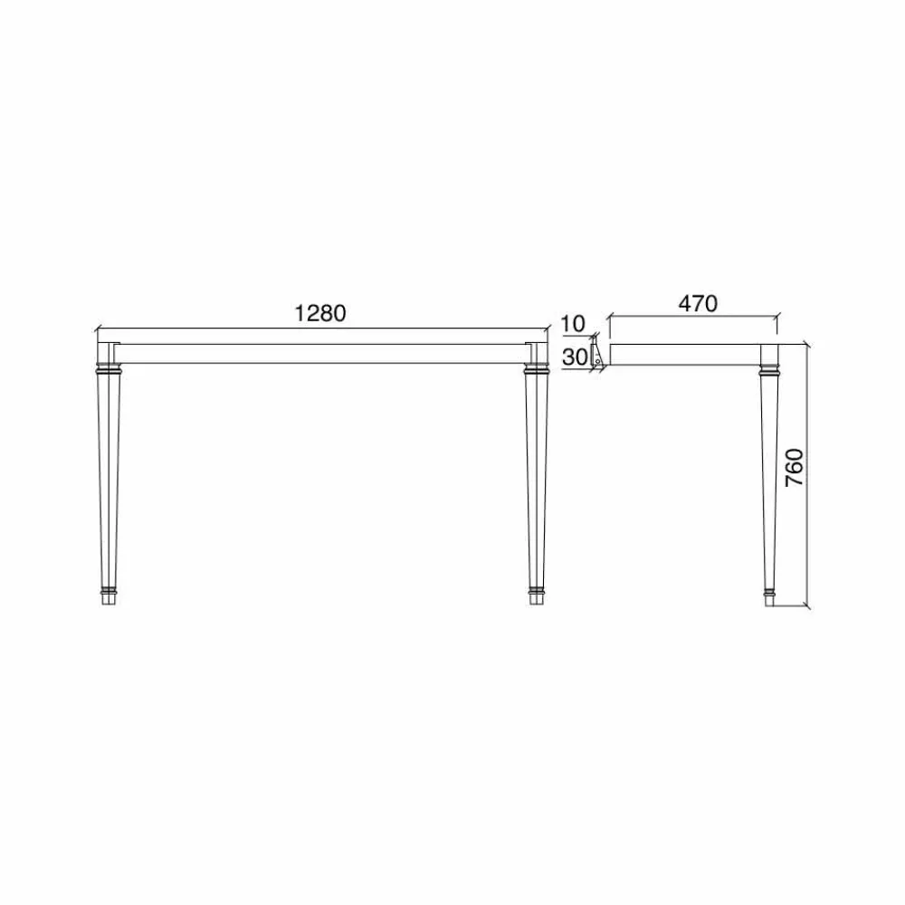 Viadurini Bathroom Vintage Waschbecken|Keramikwaschbecken-Badezimmerkonsole L 135 cm mit Doppelschale aus Keramik Made in Italy - Nausica