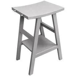 Viadurini Bathroom Badmöbel Stehend-Badezimmermöbel aus grauem Teakholz mit seitlichen Haken und Ablage - Raomi