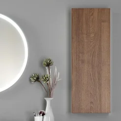 Viadurini Bathroom Badmöbel Hängend-Badezimmermöbel aus weißem Holz und Nussbaum und Keramik 156 cm Made in Italy - Renga