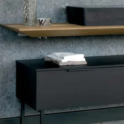 Viadurini Bathroom Badmöbel Stehend-Badezimmermöbel-Komposition 150 cm in Luxus Naturholz - Alide