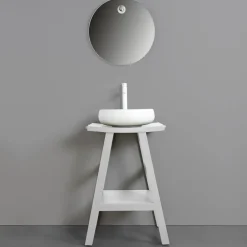 Viadurini Bathroom Badmöbel Stehend-Badezimmermöbel-Komposition mit Accessoires und Spiegel aus Ton - Maryse