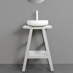 Viadurini Bathroom Badmöbel Stehend-Badezimmermöbel-Komposition mit Accessoires und Spiegel aus Ton - Maryse