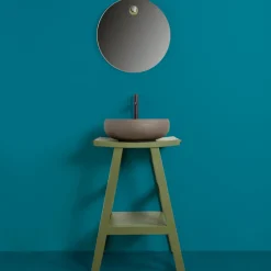 Viadurini Bathroom Badmöbel Stehend-Badezimmermöbel-Komposition mit Teakholzmöbeln und farbigen Accessoires - Maryse