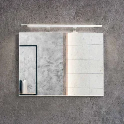 Viadurini Bathroom Badmöbel Hängend-Badezimmerschrank 90 cm, Modernes Waschbecken und Spiegel - Becky