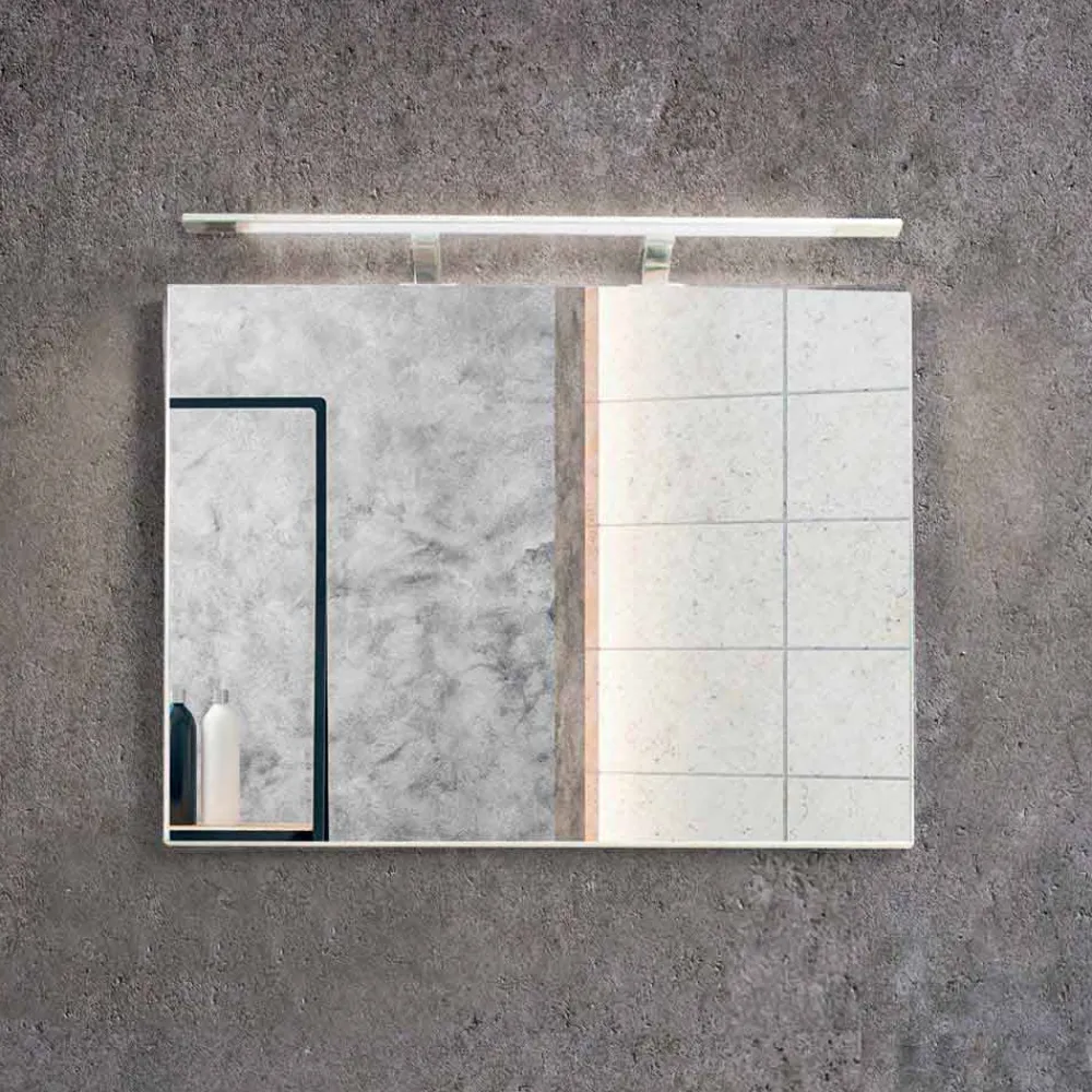 Viadurini Bathroom Badmöbel Hängend-Badezimmerschrank 90 cm, Modernes Waschbecken und Spiegel - Becky