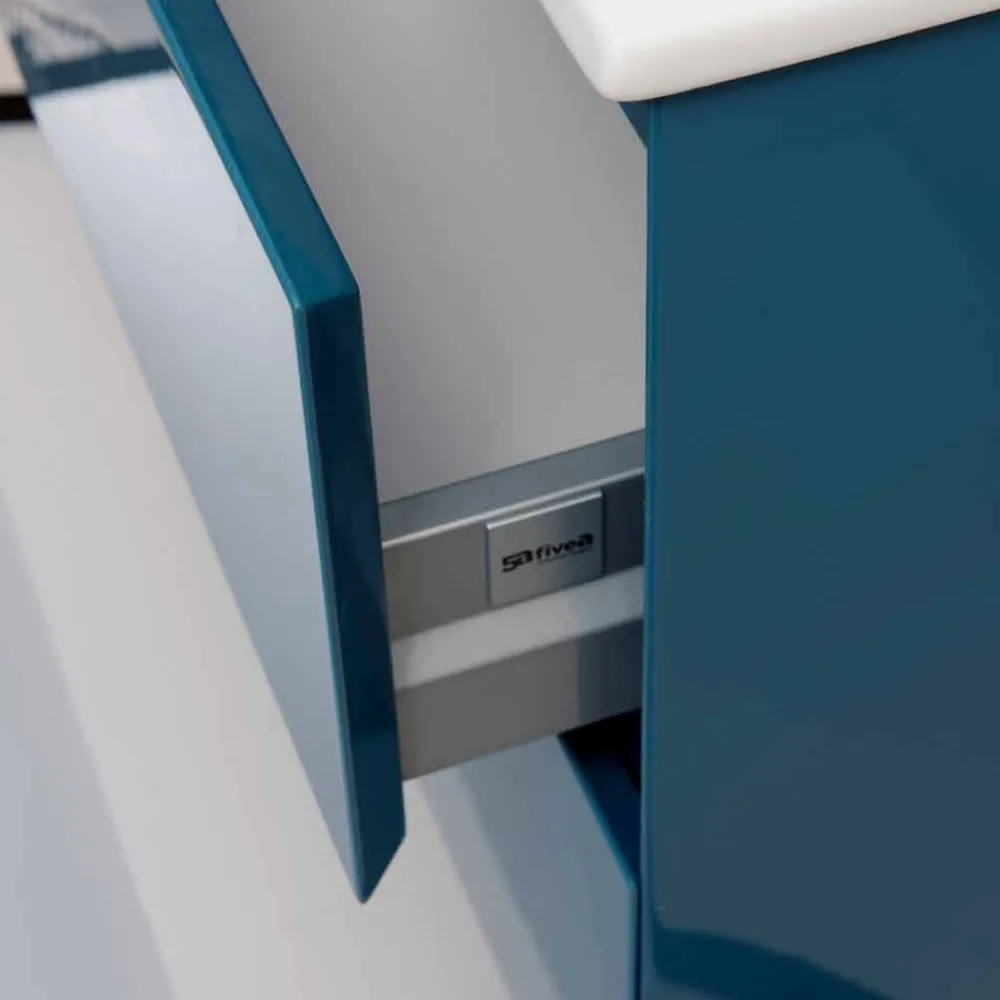 Viadurini Bathroom Badmöbel Hängend-Badezimmerschrank 90 cm, Modernes Waschbecken und Spiegel - Becky