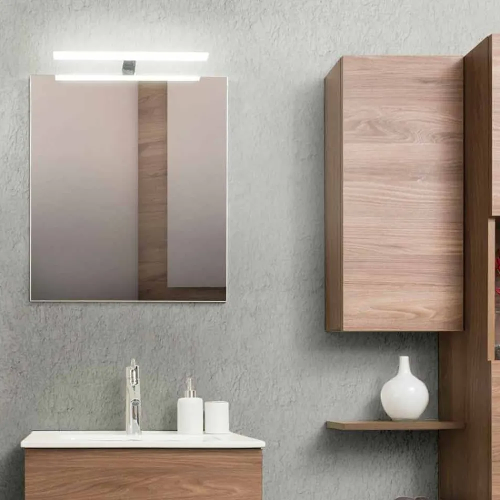 Viadurini Bathroom Badmöbel Hängend-Badezimmerschrank 60 cm, Spiegel, Waschbecken und Säule - Becky