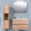 Viadurini Bathroom Badmöbel Hängend-Badezimmerschrank 90 cm, Wah Becken, Spiegel und Säule - Becky