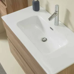 Viadurini Bathroom Badmöbel Hängend-Badezimmerschrank 90 cm, Wah Becken, Spiegel und Säule - Becky