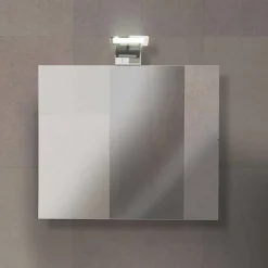 Viadurini Bathroom Badmöbel Hängend-Badezimmerschrank 80 cm, Waschbecken, Spiegel und 2 Säulen - Becky