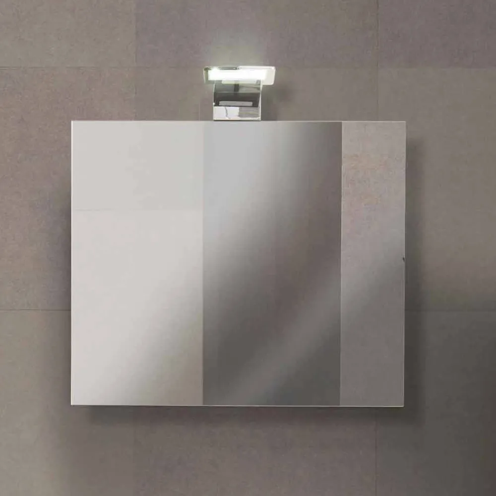 Viadurini Bathroom Badmöbel Hängend-Badezimmerschrank 80 cm, Waschbecken, Spiegel und 2 Säulen - Becky