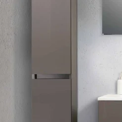 Viadurini Bathroom Badmöbel Hängend-Badezimmerschrank 80 cm, Waschbecken, Mirron und Ecru Säule - Becky