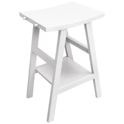 Viadurini Bathroom Badmöbel Stehend-Badezimmerschrank aus mattweißem natürlichem Teakholz mit Handtuchhaken - Raomi