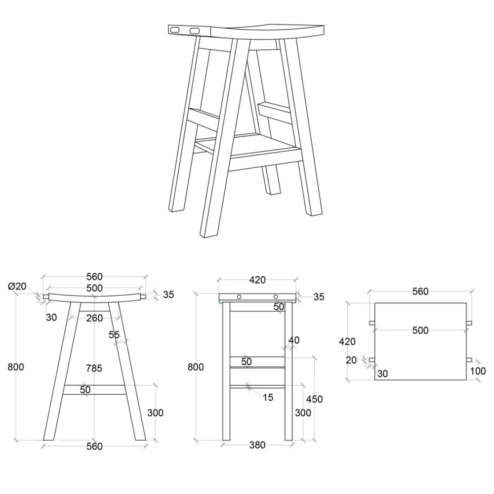 Viadurini Bathroom Badmöbel Stehend-Badezimmerschrank aus natürlichem blauem Teakholz mit halb gebogener Platte und Haken - Raomi