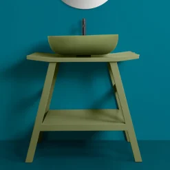 Viadurini Bathroom Badmöbel Stehend-Badezimmerschrank aus natürlichem Teakholz mit Handtuchhaken - Crina