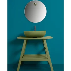 Viadurini Bathroom Badmöbel Stehend-Badezimmerschrank aus natürlichem Teakholz mit Handtuchhaken - Crina