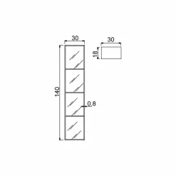 Viadurini Bathroom Badmöbel Hängend-Badezimmerschrank mit 4 Fächern, L300x H1400 mm, Adelia