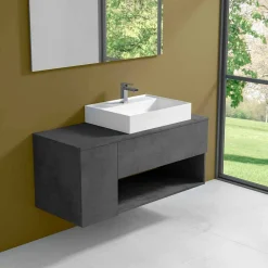 Viadurini Bathroom Badmöbel Hängend-Badezimmerschrank mit hängendem Design und modernem Arbeitsplattenwaschbecken - Pistillo