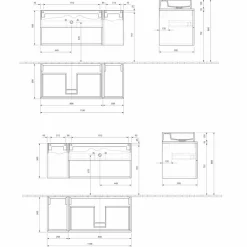Viadurini Bathroom Badmöbel Hängend-Badezimmerschrank mit hängendem Design und modernem Arbeitsplattenwaschbecken - Pistillo
