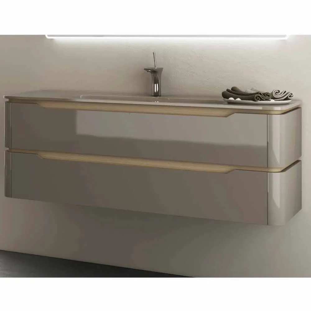 Viadurini Bathroom Badmöbel Hängend-Badezimmerschrank mit integriertem Design Waschbecken Arya, in Italien hergestellt