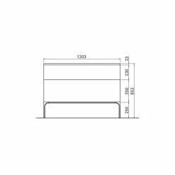 Viadurini Bathroom Badmöbel Stehend-Badezimmerschrank mit Waschbecken in lackiertem Holz 120x85x46cm Bernstein, made in Italy