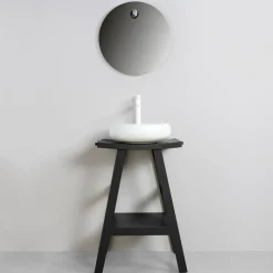 Viadurini Bathroom Badmöbel Stehend-Badezimmerschrank-Komposition mit Spiegel und Zubehör aus Ton - Maryse