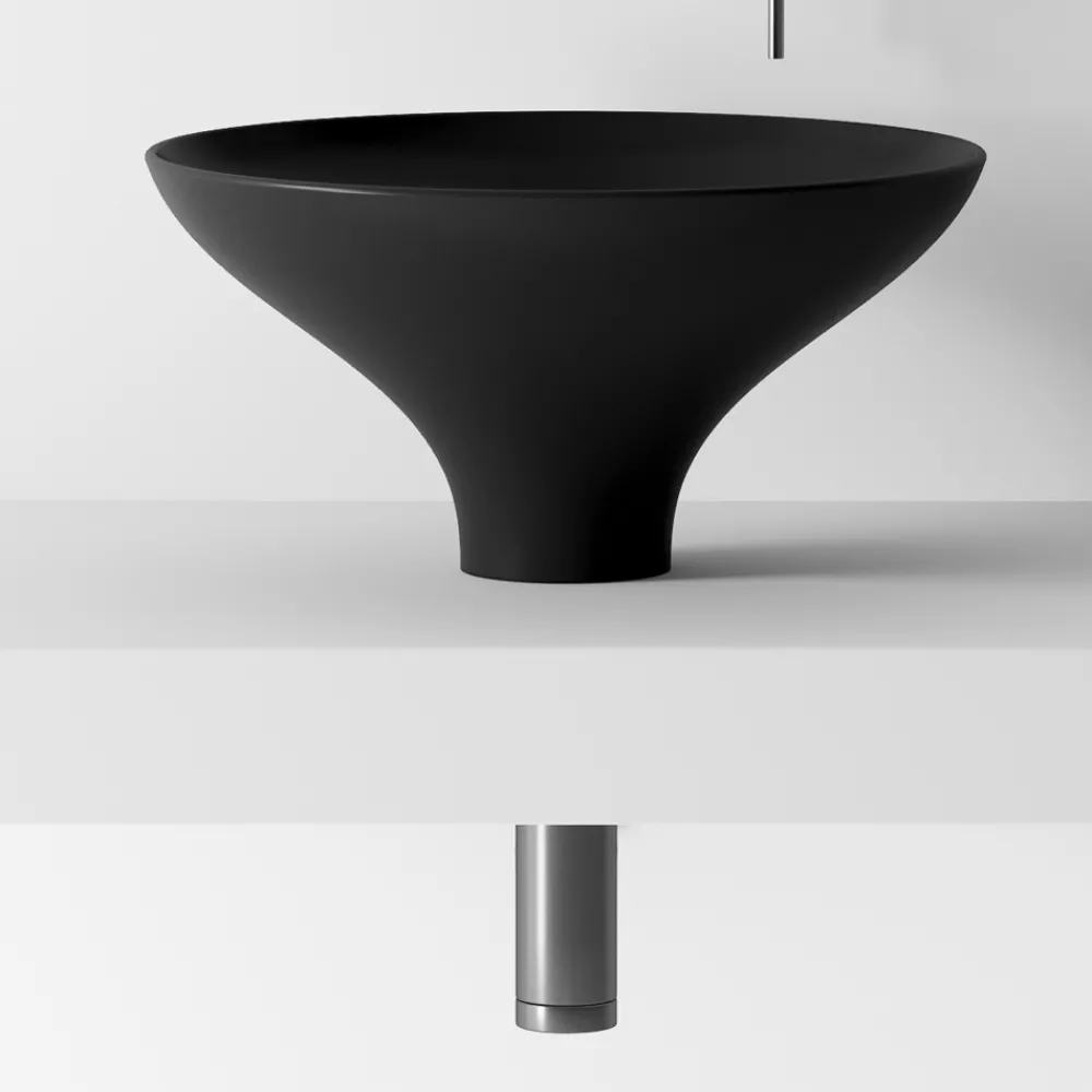 Viadurini Bathroom Badmöbel Stehend-Badezimmerschrank-Komposition mit Waschbecken, Sockel und Spiegel Made in Italy - Hoscar