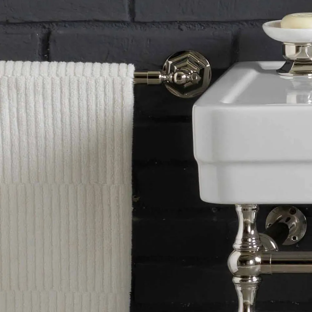 Viadurini Bathroom Badmöbel Stehend-Badezimmer-Set mit Vintage-Doppelkonsole aus weißer Keramik auf einer linearen Struktur